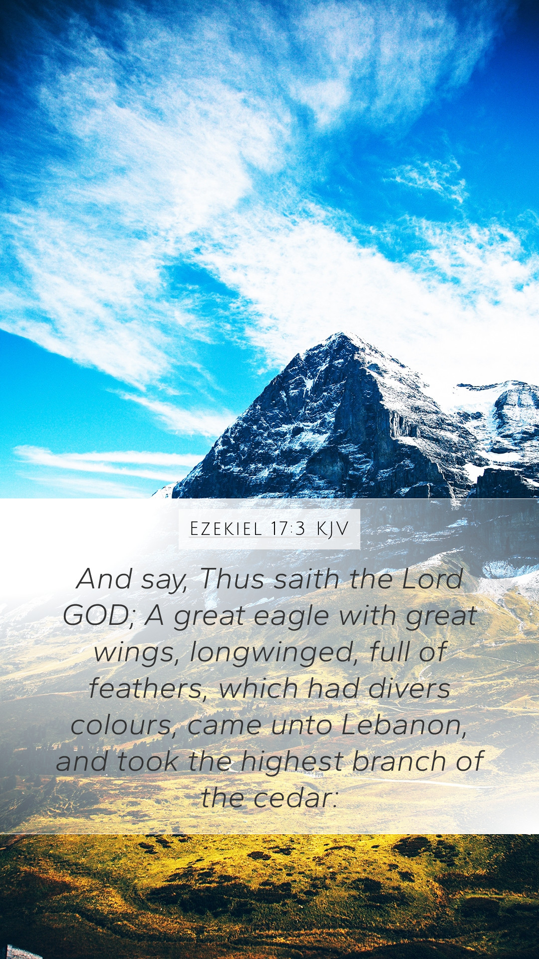 1080x1920 Ezekiel 17:3 KJV Mobile Phone Wallpaper say, Thus saith the Lord GOD; A great eagle, Phone