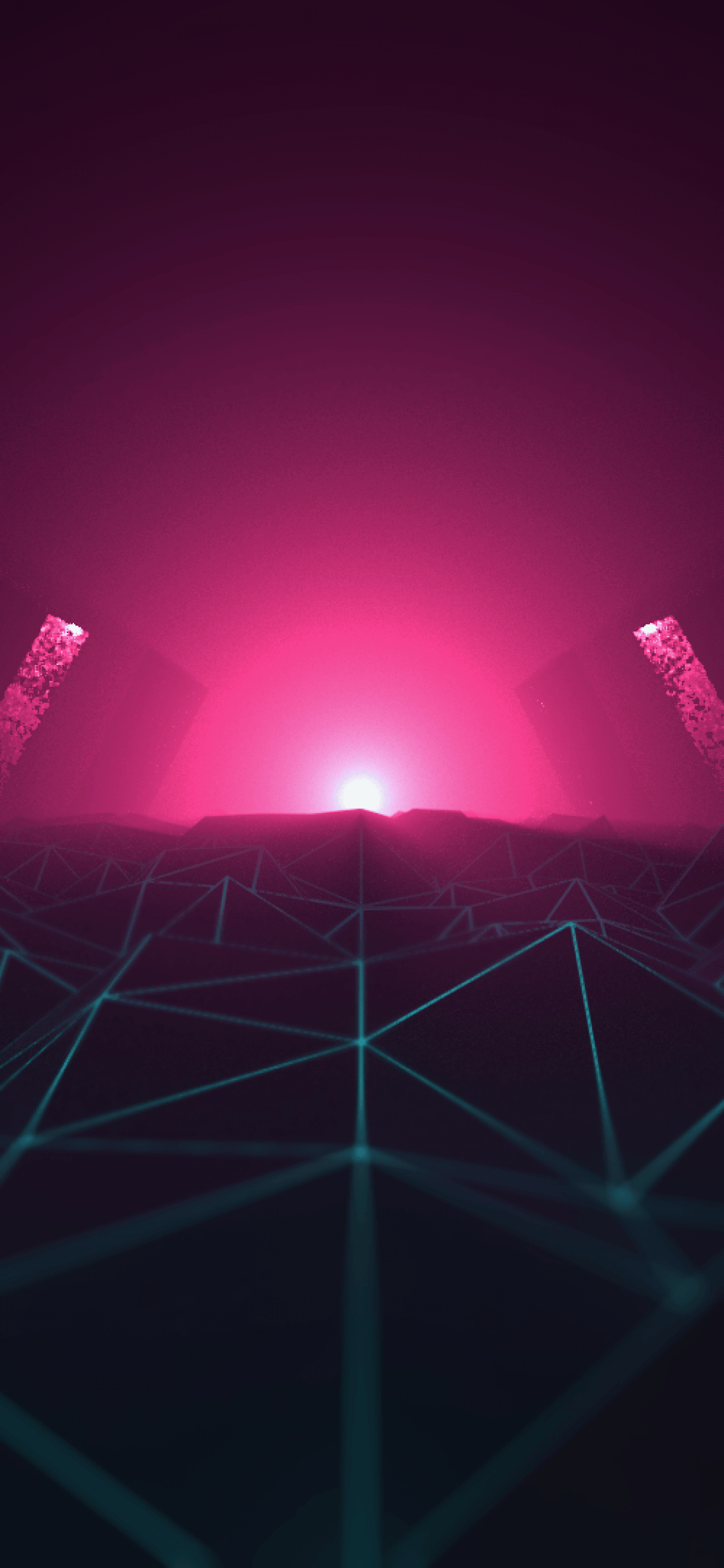 1130x2440 Download  Synthwave, Retro Wave, Neon Light, Path, Phone