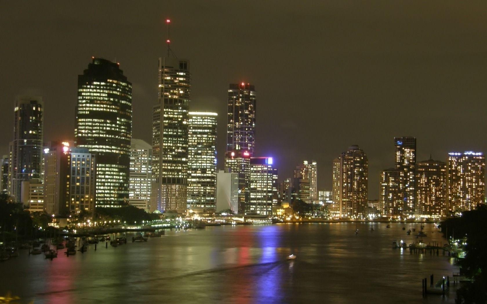 1680x1050 Brisbane by night Wallpaper Australia World Wallpaper in jpg, Desktop