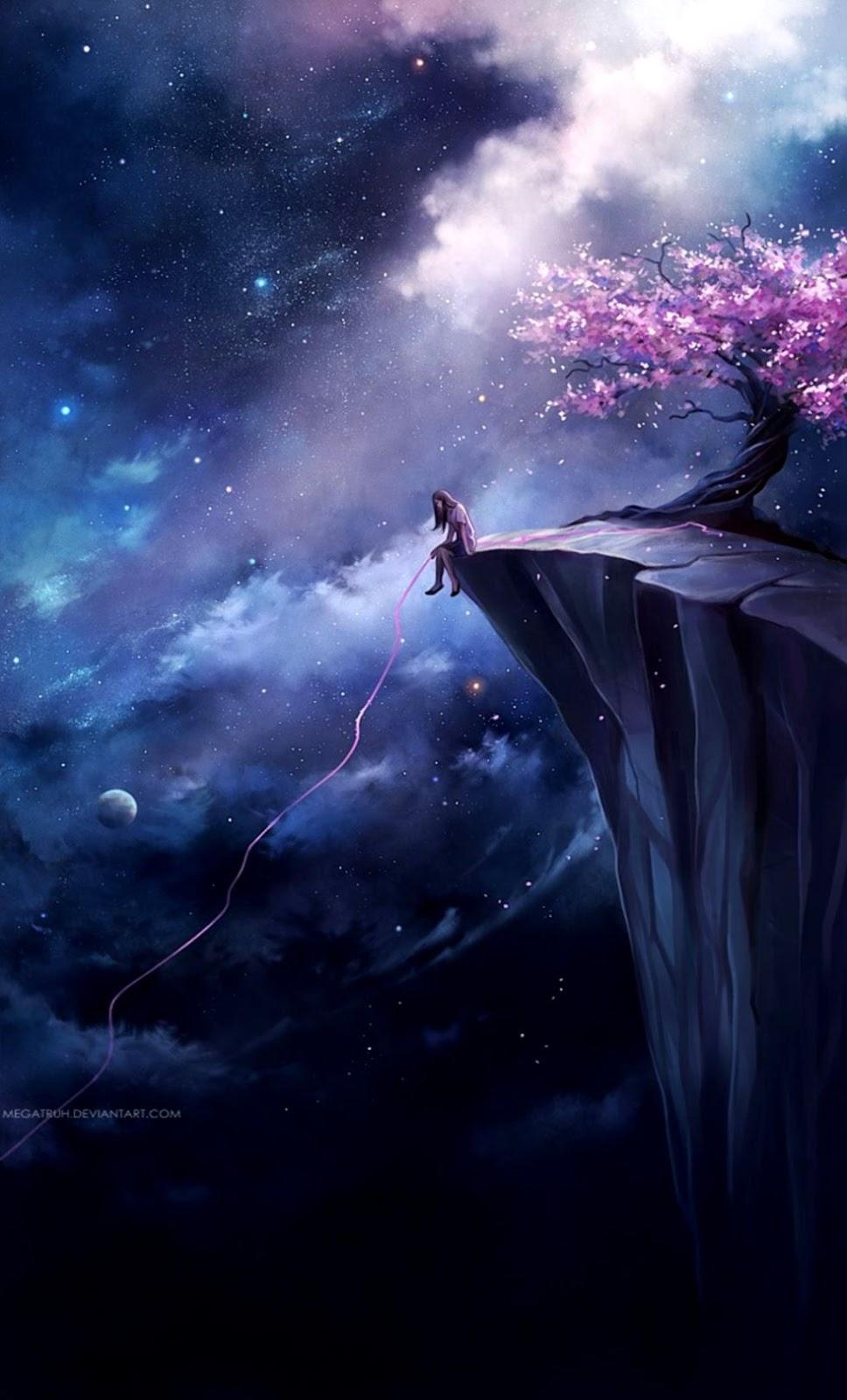 970x1600 Dreamy Fantasy Graceful Anime Girl Artwork Wallpaper. Love, Phone