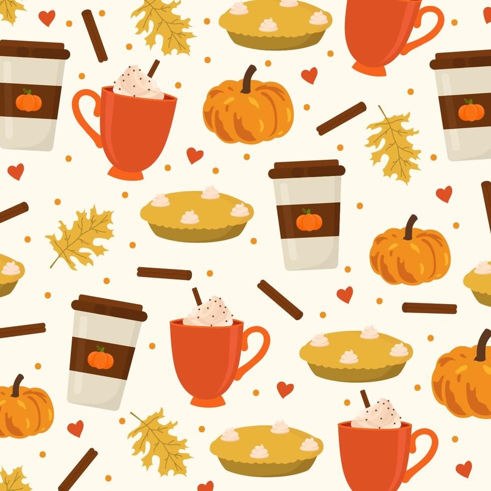 980x980 Pumpkin Spice Vector Background. Vector background, Cross stitch alphabet, Vector art, Phone